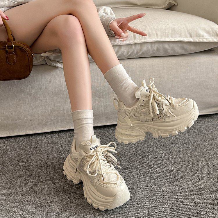 小个子增高潮流个性港风老爹鞋女2026新款春季厚底系带松糕运动鞋,女鞋,时尚休闲鞋,淘宝优惠券,粉丝福利购,淘宝优惠卷
