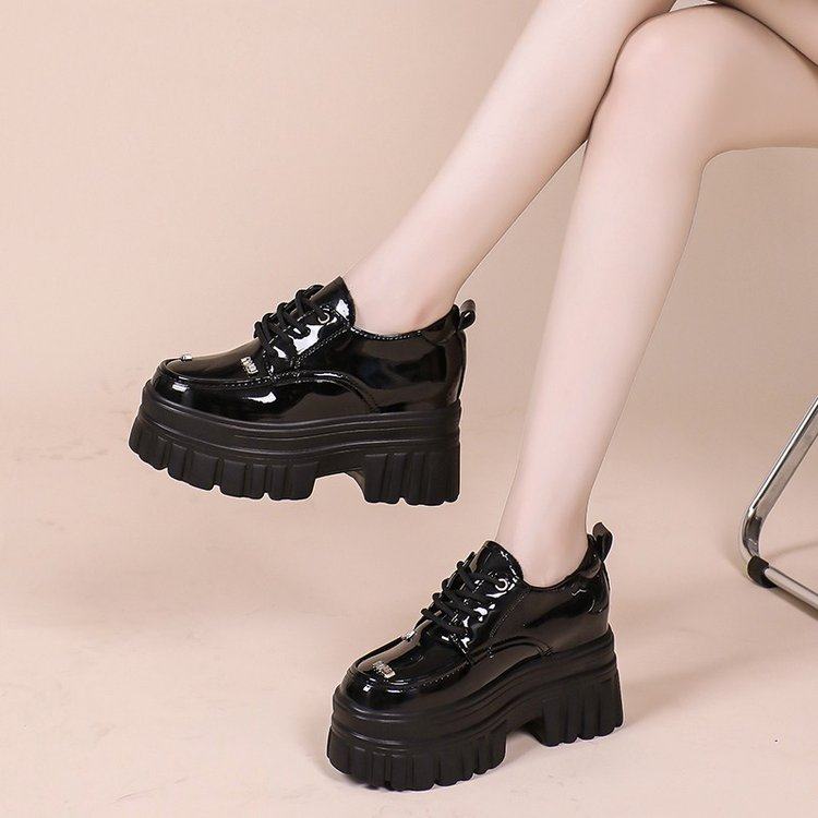 黑色乐福鞋女2026春季新款厚底小个子内增高女鞋百搭学院风小皮鞋,女鞋,深口单鞋,淘宝优惠券,粉丝福利购,淘宝优惠卷