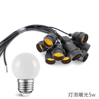 中秋节灯笼专用灯泡户外防水led灯头灯泡自接线低压24v12vE27螺口