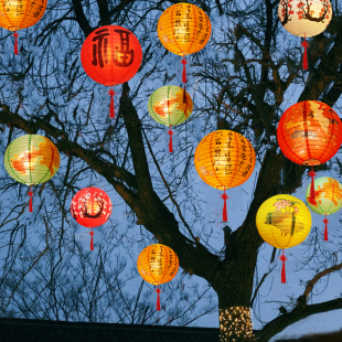 2025新款中秋节场景布置室外庭院古风树上悬挂饰户外防水防晒灯笼