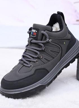 布瑞京26652高帮棉鞋户外休闲加绒棉鞋冬季中年雪地靴登山鞋