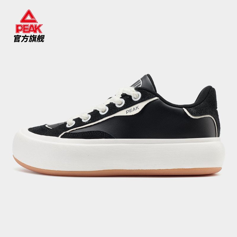 匹克态极休闲鞋女2024秋新款圆头通勤百搭软底板鞋蛋糕鞋ET43102B