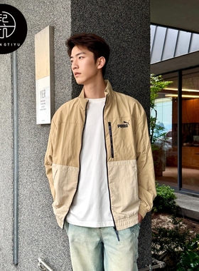 Puma彪马 字母Logo拼色立领跑步运动健身训练休闲外套 627117-83