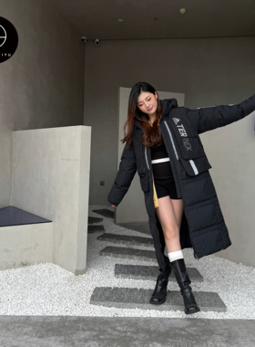 Adidas Terrex男女新款户外运动可拆卸马甲长款连帽羽绒服H13853