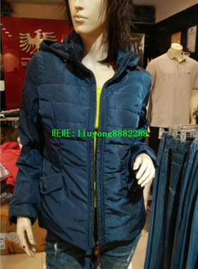 宝蓝色常规冬季威鹏反季女羽绒短款鸭绒外套 328510