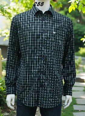 威鹏2024年秋冬季男休闲长袖衬衫全棉磨毛方领衬衫C33057  C33058