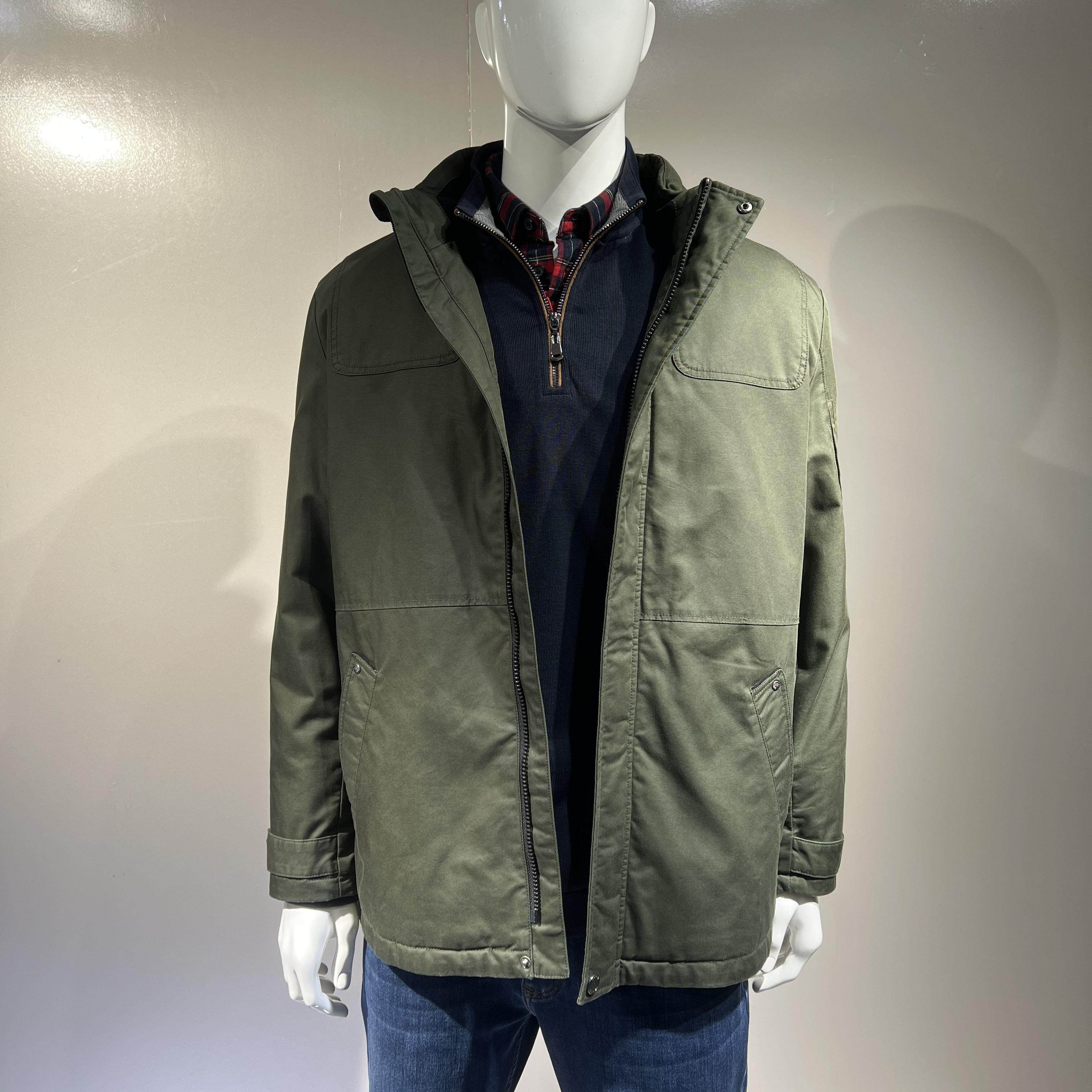 威鹏2024新款男中长冬季纯商务款可拆帽子便服休闲羽绒外套A64038