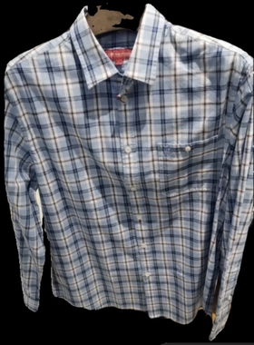 威鹏24新款男士长袖衬衫春季纯棉舒适休闲格子衬衫男士长袖C31045