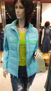 威鹏灰鸭绒新款黑色立领时尚轻薄款海蓝色女短款修身羽绒 358402