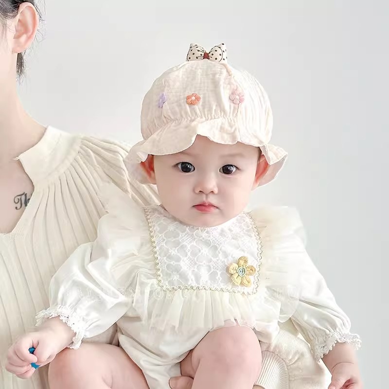 婴儿帽子春秋季薄款新生儿公主帽