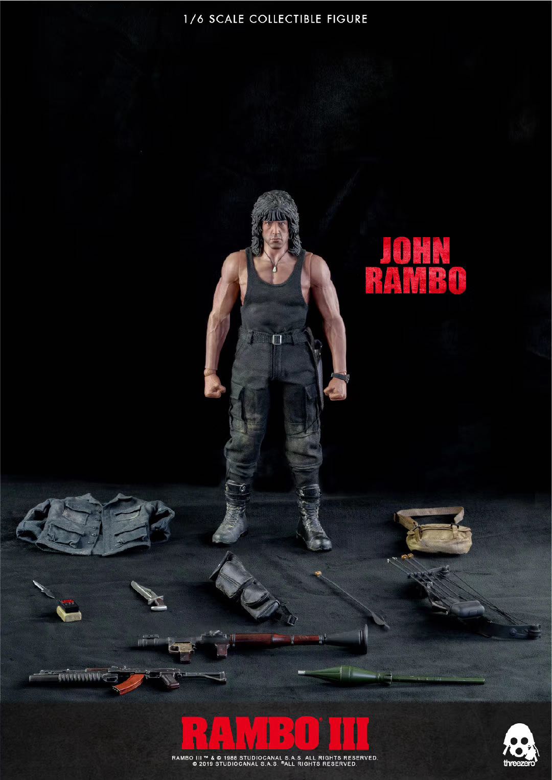threezero 第一滴血3 约翰·兰博 john rambo  1/6收藏级可动人偶
