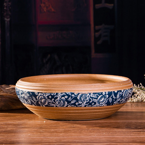 景德镇陶瓷器 青花 鱼缸 水浅 水仙花盆 龟缸茶盘