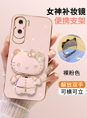 适用于华为荣耀x50i手机壳honorX50i保护硅胶套CRT一AN00时尚可爱CRTAN网红轻奢i5g全包防摔x5oi镜子支架女潮