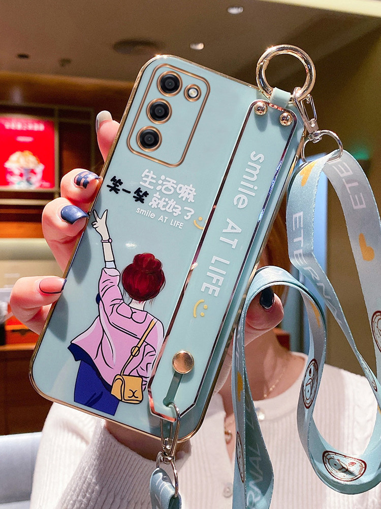 oppoA55s硅胶腕带手机壳斜跨绳