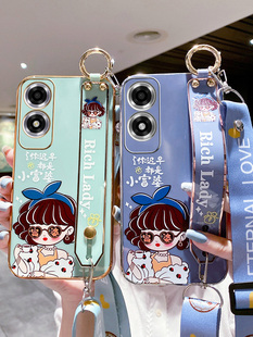 适用于oppoA2x手机壳oppo防摔A2x硅胶套5G新款甜美可爱卡通腕带PJS110女款简约opooa带支架挂绳a2x5g创意文字