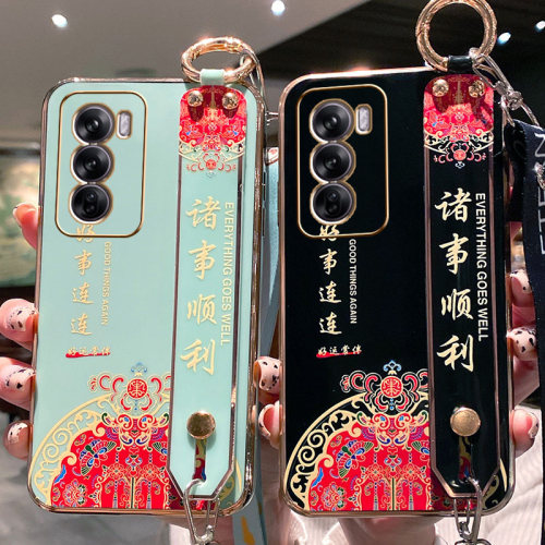 xit适用真我V70手机壳realmeV70s保护套中国风腕带RMX3946防摔硅胶软壳3948斜跨挂绳创意诸事顺利男女款新潮