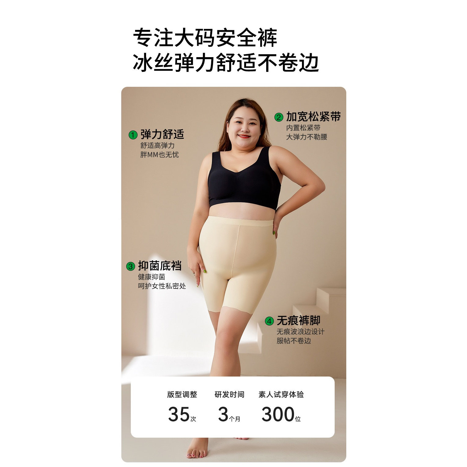 亲肤莫代尔爽滑透气内裤安全裤