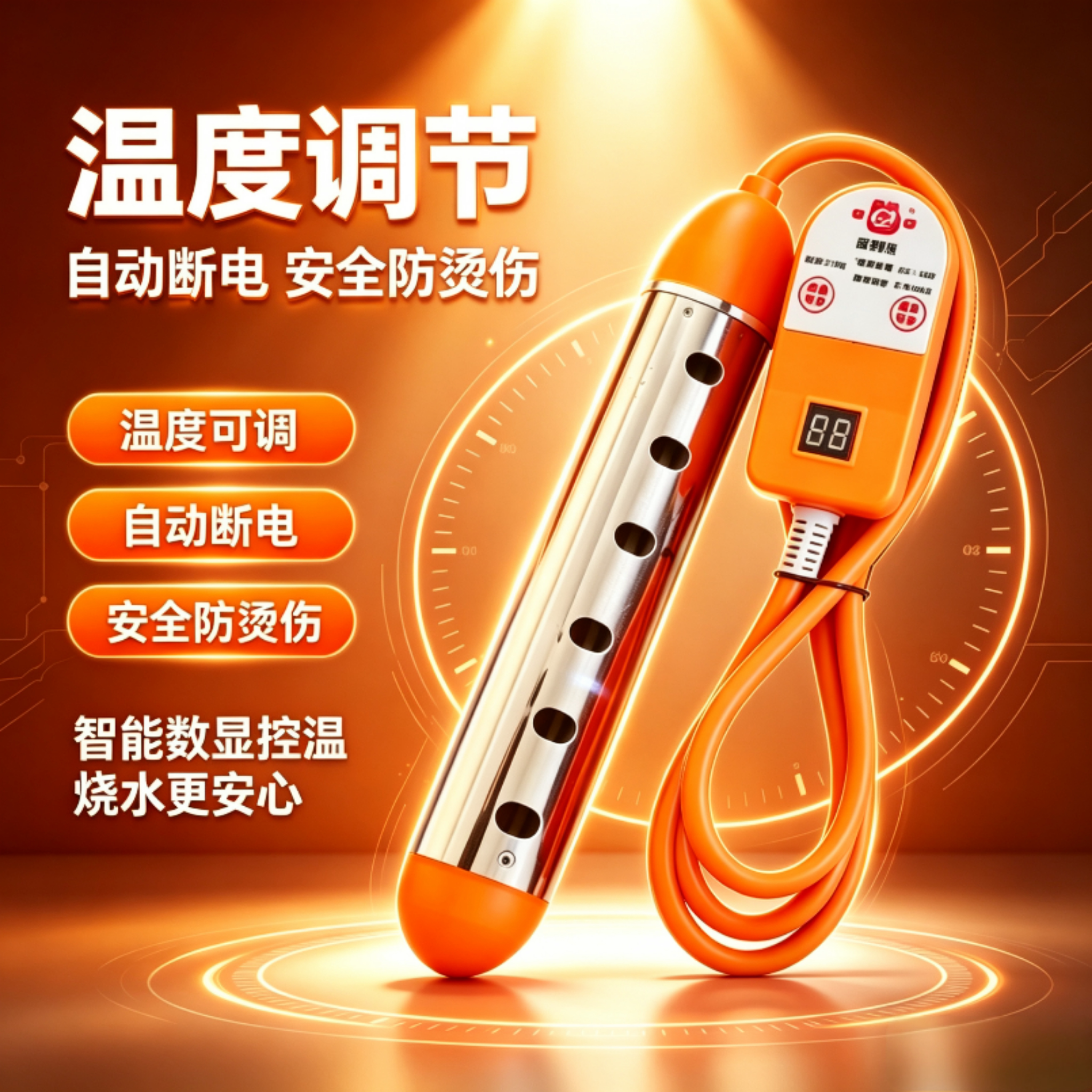 热得快洗澡烧水的宿舍用工地桶烧自动断电可调温时间家用电烧水棒