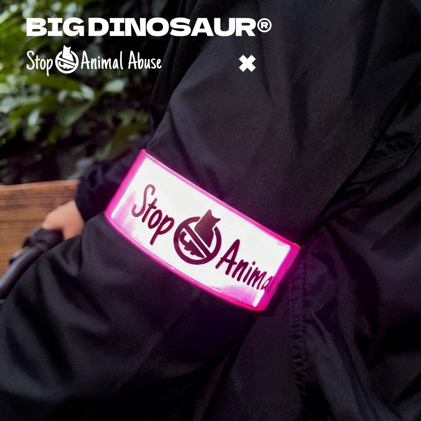 爱护动物反对伤害动物原创反光自行车束裤带安全警示骑行个性创意