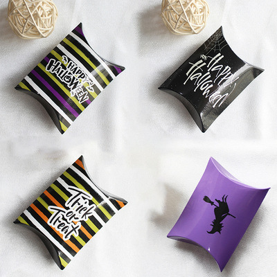 Halloween Striped Letter Pillow Box Cartoon Funny Candy Box