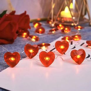 2M Valentines Day String Lights 20 LED White Red Love Heart