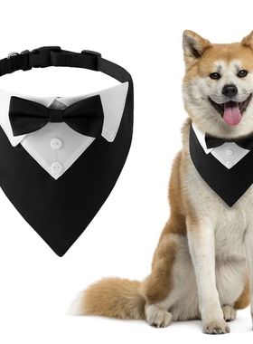 Sucado Bow Tie Dog Collar Tuxedo Bandana Formal Puppy Triang