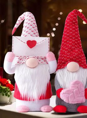 Valentines Day Gnomes Decorations, Handmade Valentine Gnome