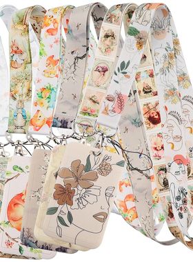 Vintage Flower Novel Neck Strap Lanyards Keychain Badge Hold