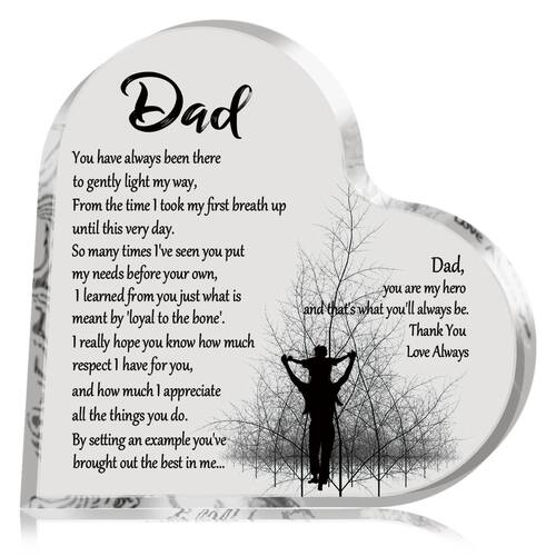 1-3PCS Heart Shape Acrylic Plaque for Dad Birthday Father's