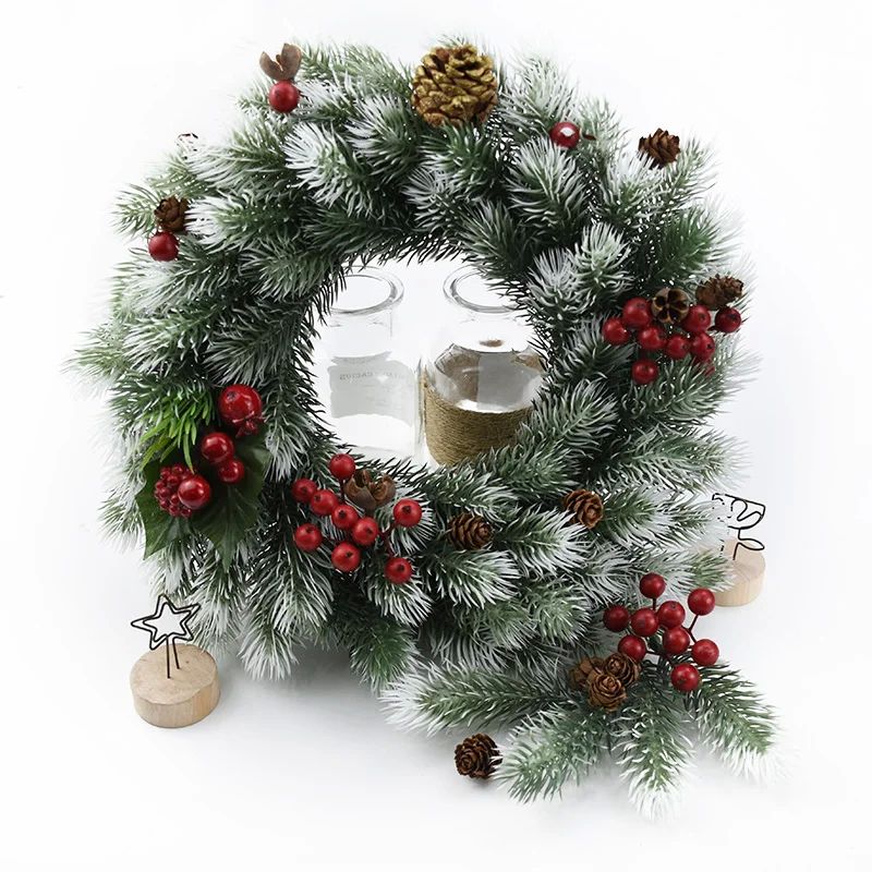 10Pcs Snowflake Pine Needles Artificial Plants Christmas Dec