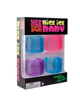 Needoh Nice Ice Baby Fidget Cube Set 4 Pack Super Solid Squi