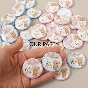 20Pcs Cartoon Bear Team Boy Girl Tinplate Badges Button P fo