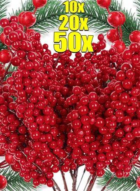 Simulation Red Berry Artificial Christmas Wealth Fruit Branc