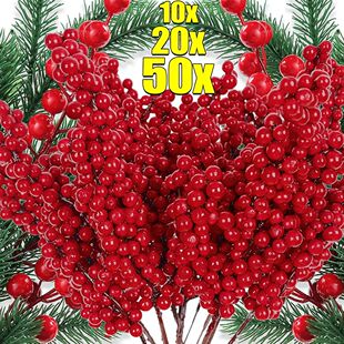 Artificial Berry Christmas Wealth Branc Simulation Fruit Red