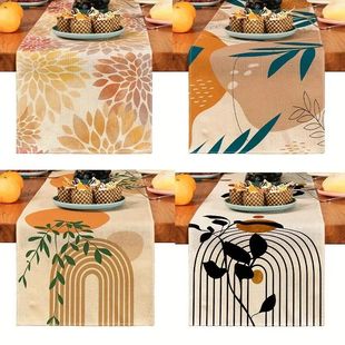 BohemiaKitchen Table Runner Decorat Dining Simple 1pc Plant