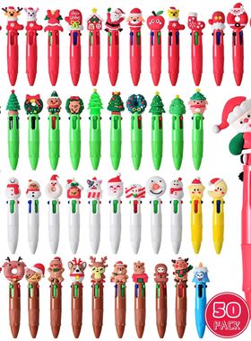 50Pcs/Lot Cute Cartoon Christmas Series Pens Kawaii Xmas Fou