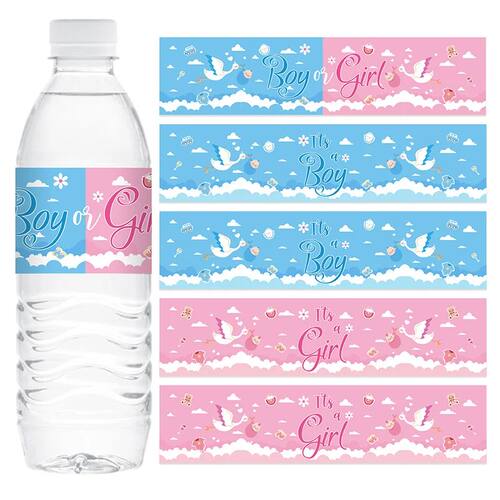 24/48pcs Baby Shower Decoration Water Bottle Label Stickers