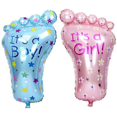 1PCS 44x76CM Baby Boy Girl Foot Foil Helium Balloon Baby Sho
