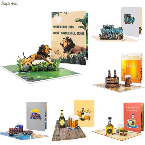 3D Pop-Up Father's Day Greeting Card Unique Handmade Gift fo