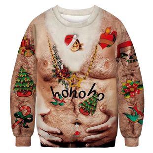 Women Christmas Print Funny Men For Sweater Ugly Unisex