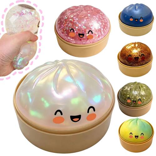 Cute Crystal Steamer Dumpling Bun Slow Rising Squishy Stress