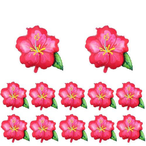 1/2pcs Summer Hibiscus Flower Balloons Red Hibiscus Flower F