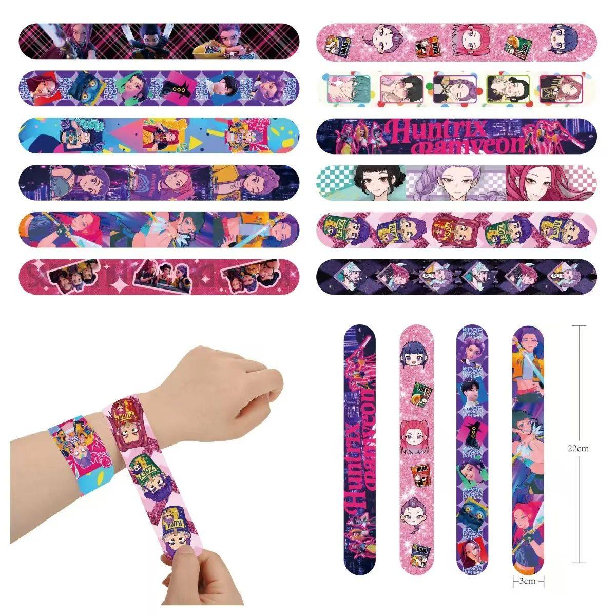 12/24/36 K-POP Demon Hunters Slap Bracelets Birthday Party F