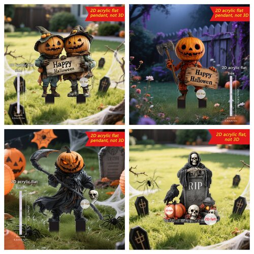 Halloween Skull Figure 2d Acrylic Outdoor Garden Party Holid