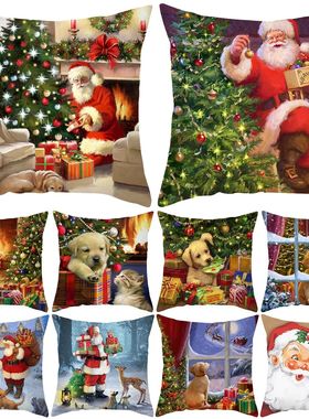 Christmas Cushion Cover Xmas Decorations For Home 2025 Merry
