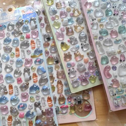 4-Piece Kids' Cartoon Cute Soft Ghost 3D Stickers - Adorable