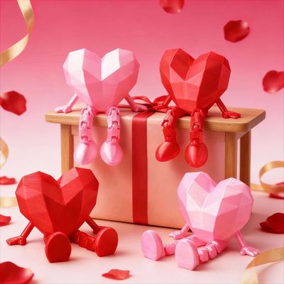 2026 Valentine's Day Heart Joint Miniature Figurine Doll Hap