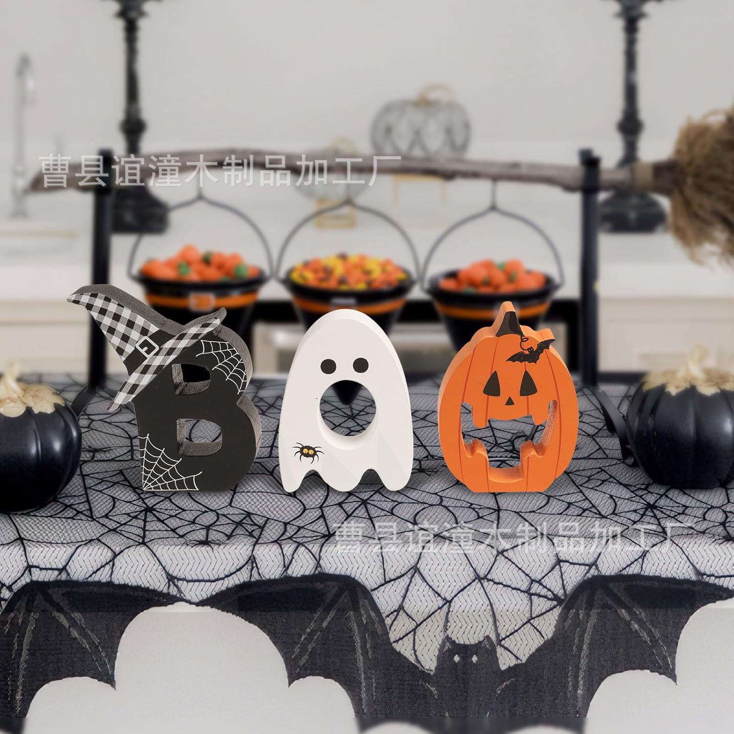 Halloween Decoration Home Desktop Creative Cute Ghost Wooden