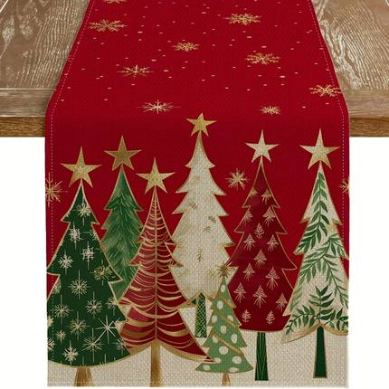 Christmas Table Runner Rectangular Festive Table Decoration,