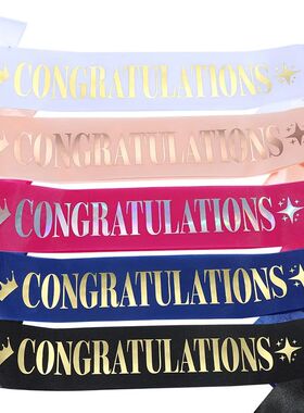 1pc Graduation Decorations Class of  Congratulations Sash Bl